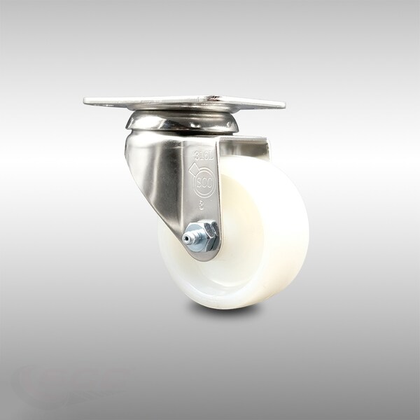 3 Inch 316SS Nylon Wheel Swivel Top Plate Caster